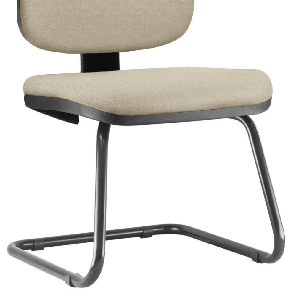 Cadeira Para Escritório Job L02 Fixa Suede Bege - 3