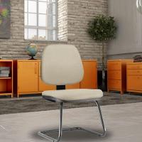 Cadeira Para Escritório Job L02 Fixa Suede Bege - 5