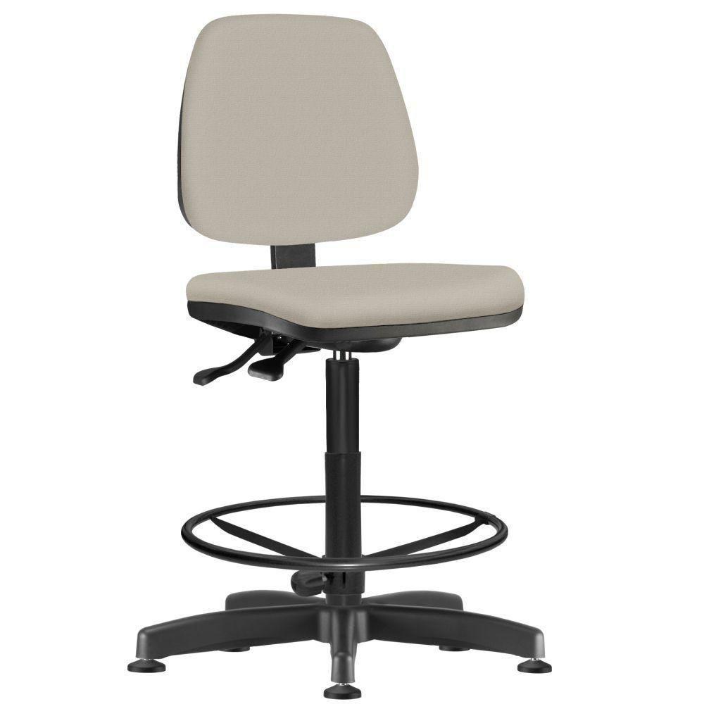 Kit 02 Cadeiras Caixa Alta Giratória Job L02 Suede Bege - 5