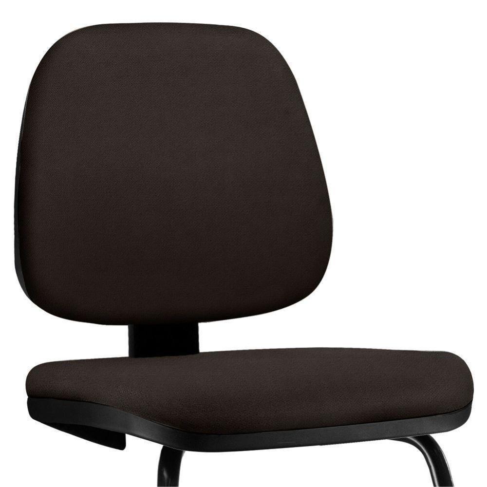 Cadeira Para Escritório Job L02 Fixa Suede Marrom - 4