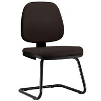 Cadeira Para Escritório Job L02 Fixa Suede Marrom - 1