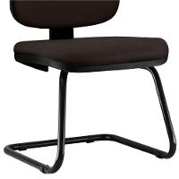 Cadeira Para Escritório Job L02 Fixa Suede Marrom - 3