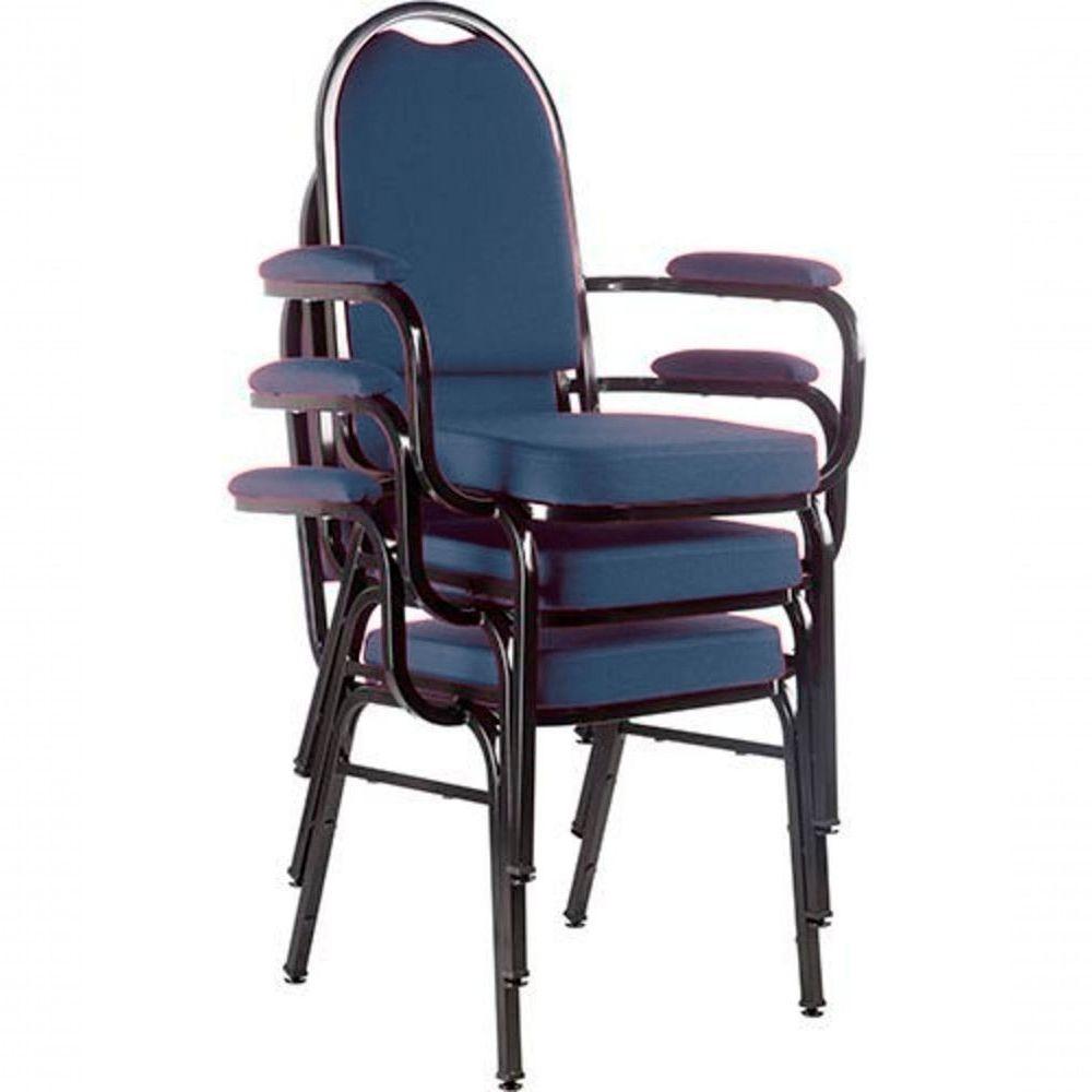 Kit Com 3 Cadeiras Para Auditório Linha Hotel Azul - 1