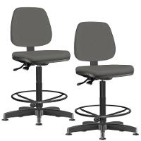 Kit 02 Cadeiras Caixa Alta Giratória Job L02 Crepe Cinza - 1