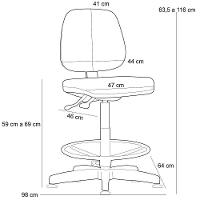 Kit 02 Cadeiras Caixa Alta Giratória Job L02 Crepe Cinza