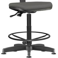 Kit 02 Cadeiras Caixa Alta Giratória Job L02 Crepe Cinza - 5