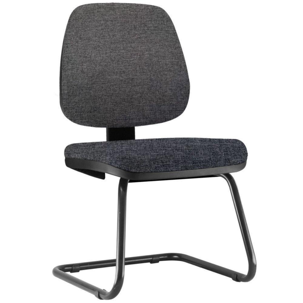 Cadeira Para Escritório Job L02 Fixa Linho Chumbo - 1