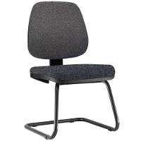 Cadeira Para Escritório Job L02 Fixa Linho Chumbo - 1