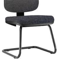 Cadeira Para Escritório Job L02 Fixa Linho Chumbo - 2