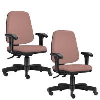 Kit 02 Cadeiras Giratórias Job Diretor Executiva Suede Rosê - 1