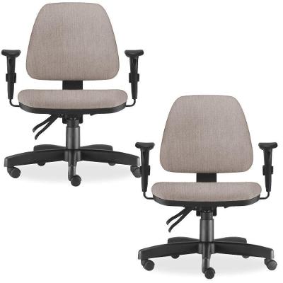 Kit 02 Cadeiras De Escritório Giratória Executiva Bege