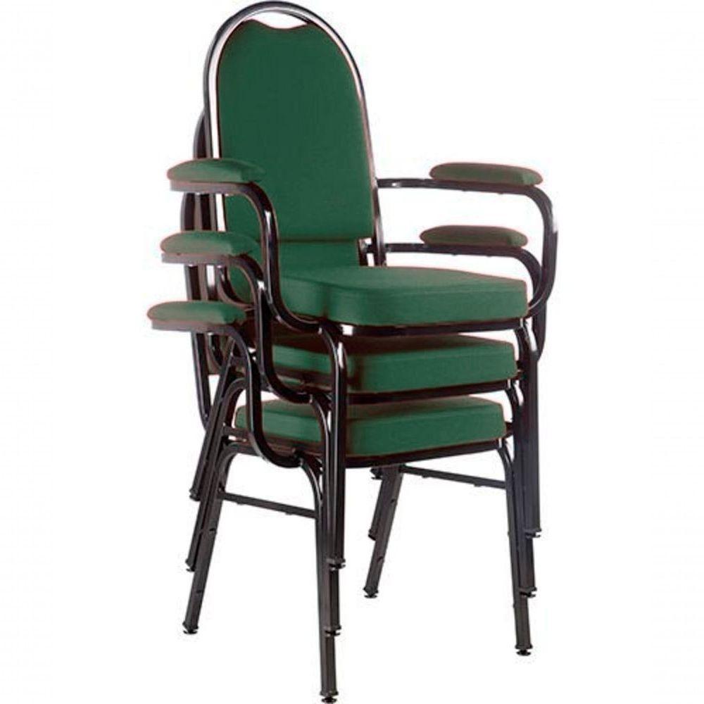Kit Com 3 Cadeiras Para Auditório Linha Hotel Verde - 1