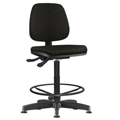 Cadeira Caixa Alta Giratória Job L02 Couro Sintético Preto