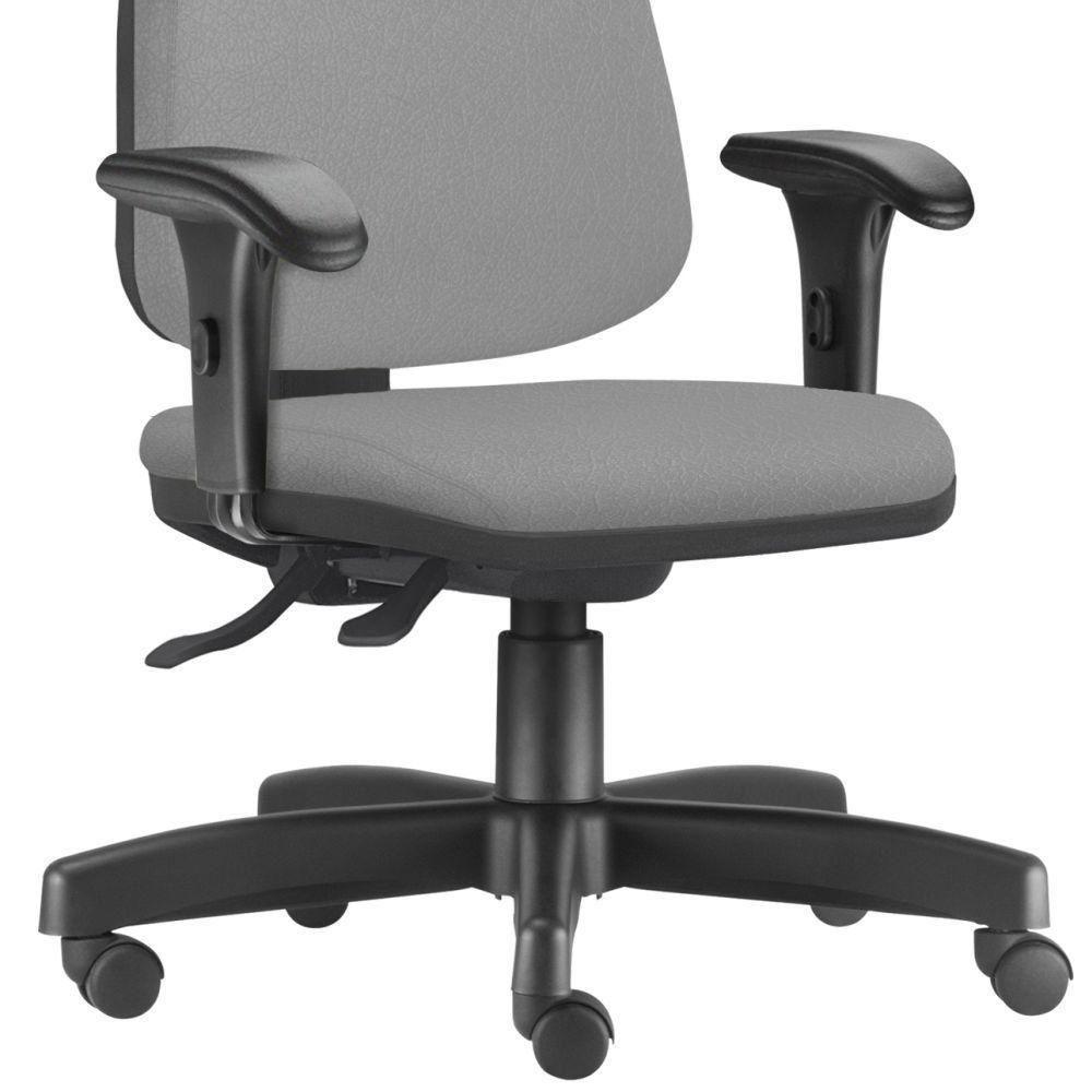 Cadeira Job L02 Diretor Executiva Couro Sintético Cinza - 2