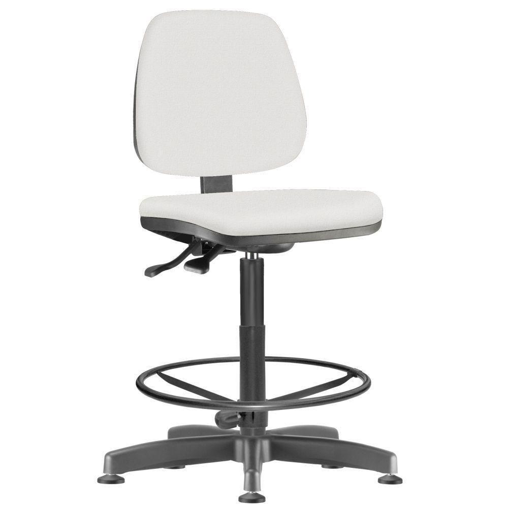 Cadeira Caixa Alta Giratória Job L02 Couro Sintético Branco - 1