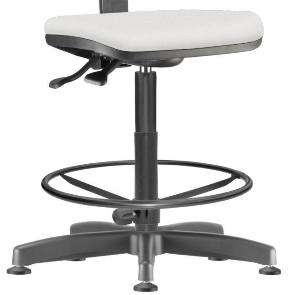 Cadeira Caixa Alta Giratória Job L02 Couro Sintético Branco - 4