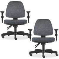 Kit 02 Cadeiras De Escritório Giratória Executiva Chumbo - 1