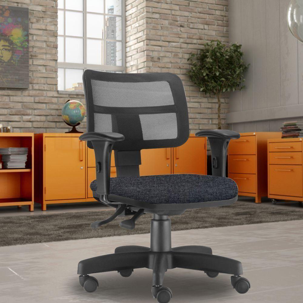 Kit 02 Cadeiras Giratória Zip Executiva Escritório Chumbo - 6