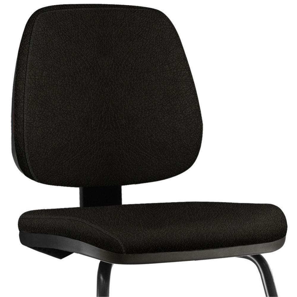 Cadeira Para Escritório Job L02 Fixa Couro Sintético Preto - 4