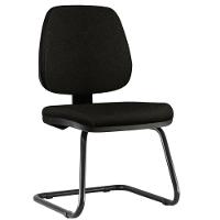 Cadeira Para Escritório Job L02 Fixa Couro Sintético Preto - 1