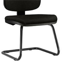 Cadeira Para Escritório Job L02 Fixa Couro Sintético Preto - 3