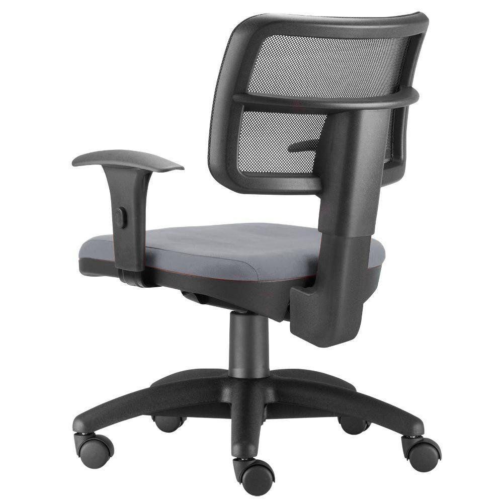 Cadeira Giratória Zip L02 Escritório Couro Sintético Cinza - 4