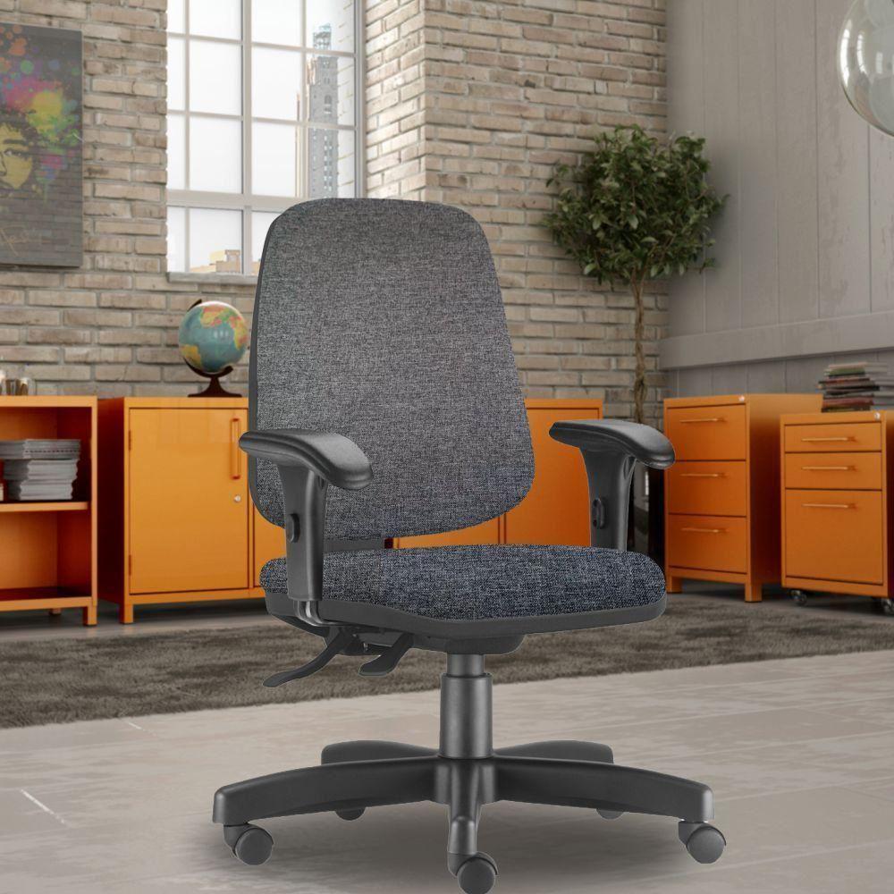 Cadeira Giratória Job L02 Diretor Executiva Linho Chumbo - 5