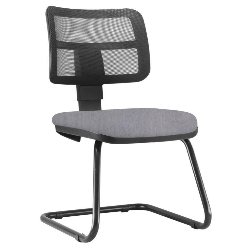 Kit Cadeira De Escritório Giratória E 2 Cadeiras Cinza - 5