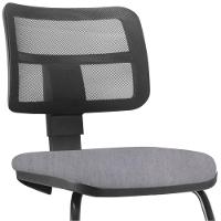 Kit 02 Cadeiras De Escritório Recepção Fixa Zip Linho Cinza