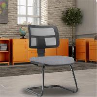 Kit 02 Cadeiras De Escritório Recepção Fixa Zip Linho Cinza - 9