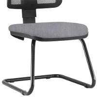 Kit 02 Cadeiras De Escritório Recepção Fixa Zip Linho Cinza - 11