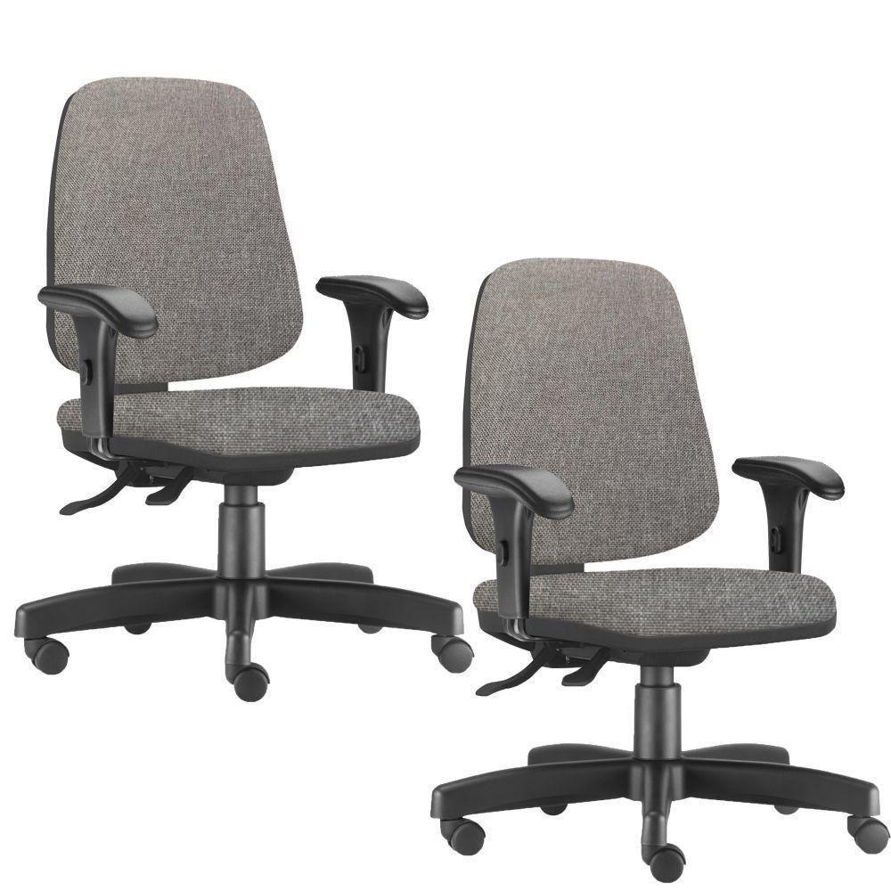 Kit 2 Cadeiras Giratórias Job Diretor Cinza Escuro - 1