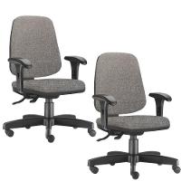 Kit 2 Cadeiras Giratórias Job Diretor Cinza Escuro - 1