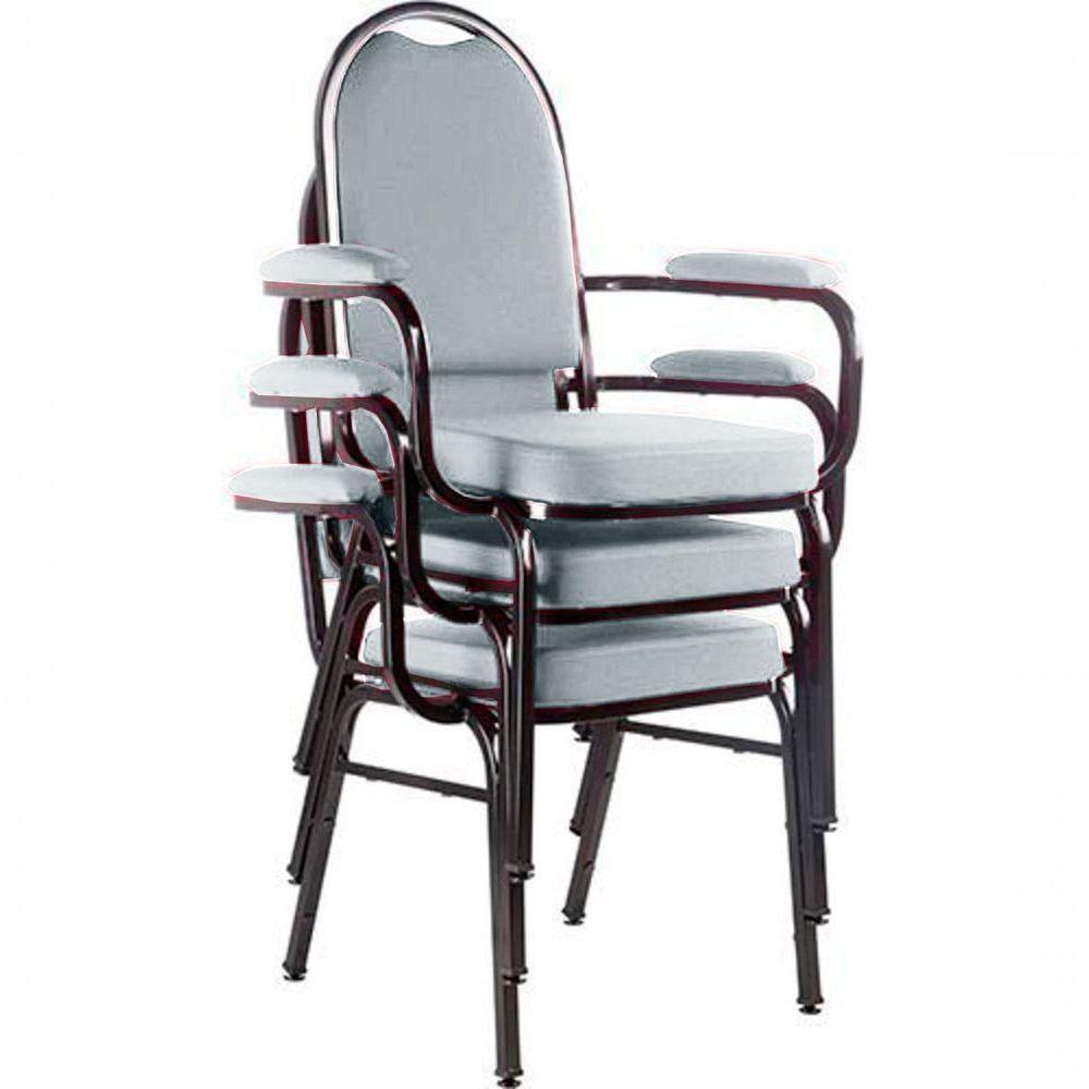 Kit Com 3 Cadeiras Para Auditório Linha Hotel Cinza - 1