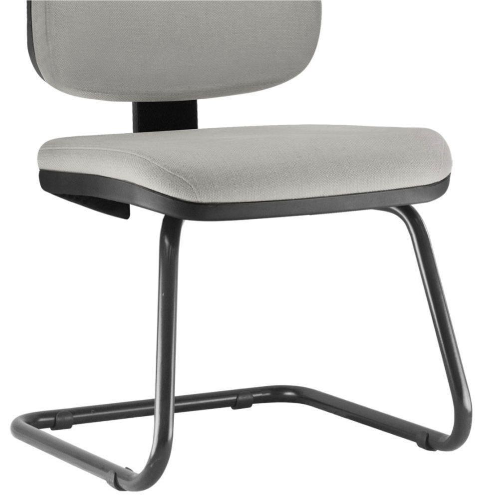 Cadeira Para Escritório Job L02 Fixa Linho Cinza - 2