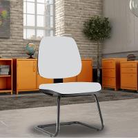 Kit 2 Cadeiras Para Escritório Job Fixa Branco - 6