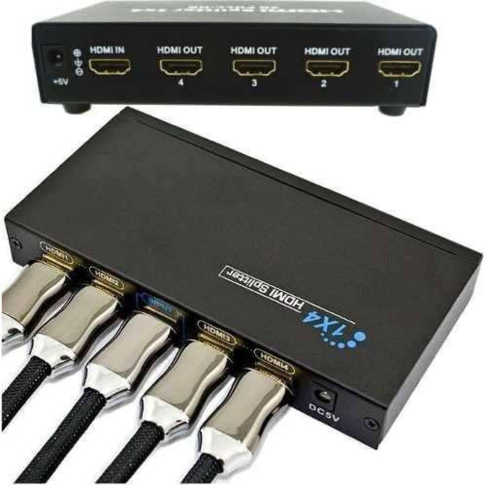 Distribuidor Hdmi Splitter 1x4 Divisor 4 Portas Ps3 Xbox Sky - 2