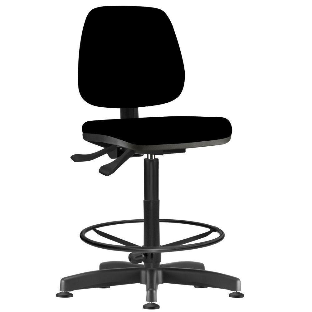 Cadeira Caixa Alta Giratória Job L02 Crepe Preto - 1