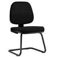 Kit 02 Cadeiras Para Escritório Job L02 Fixa Crepe Preto - 5