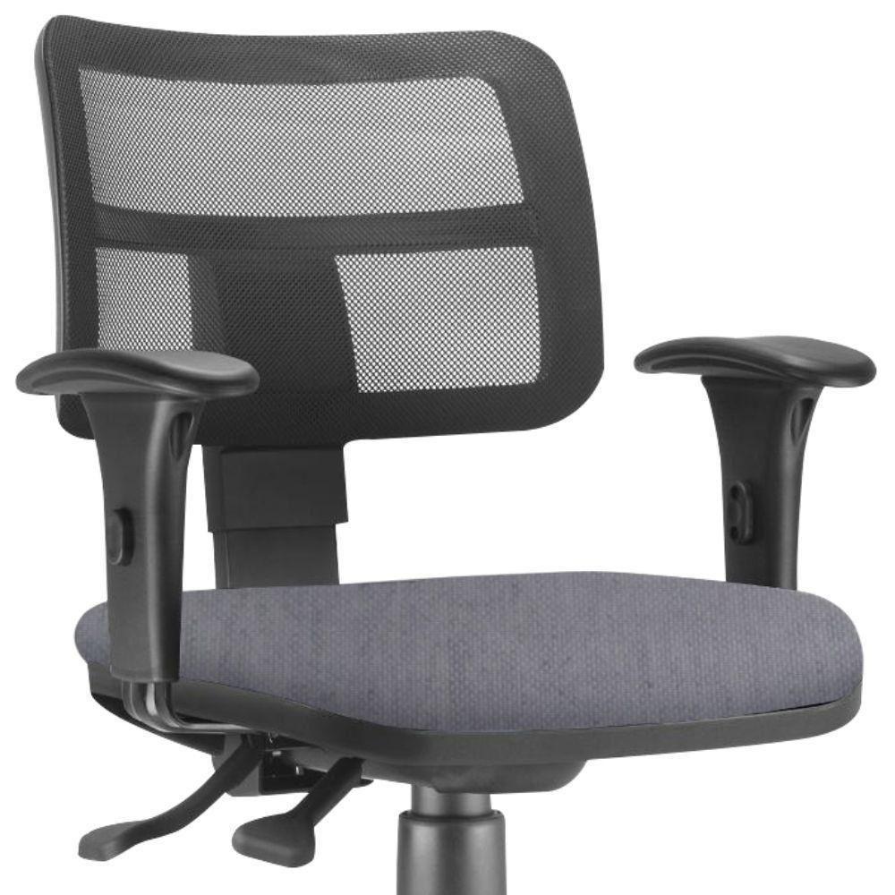 Kit 02 Cadeiras Giratória Zip Executiva Escritório Cinza - 4