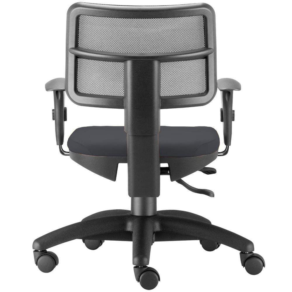 Kit 02 Cadeirass Zip L02 Escritório Couro Sintético Preto - 3