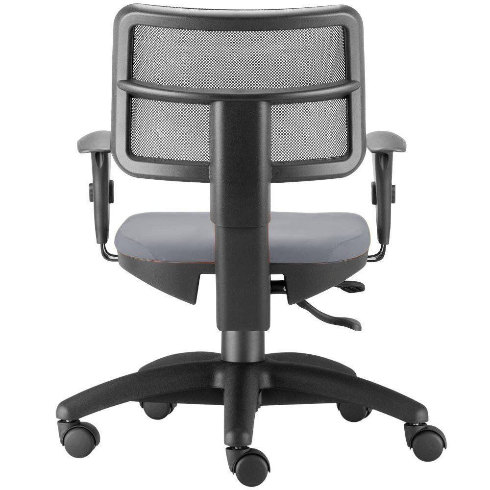 Kit 02 Cadeirass Zip L02 Escritório Couro Sintético Cinza - 3