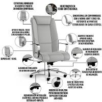 Kit 2 Cadeiras De Escritório Presidente Cinza - 6