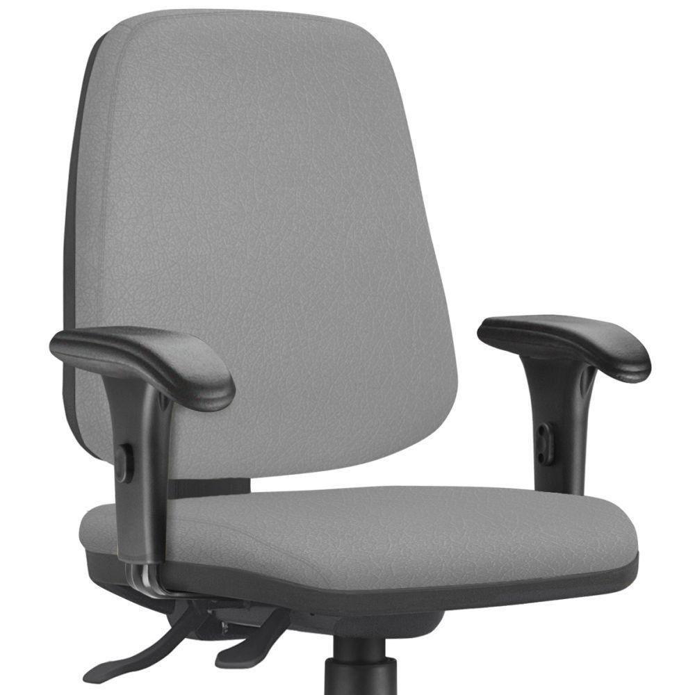Kit 2 Cadeiras Giratórias Job Diretor Couro Sintético Cinza - 4