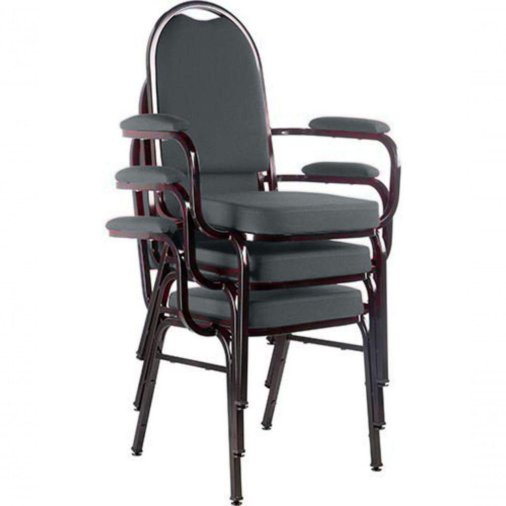 Kit Com 3 Cadeiras Para Auditório Linha Hotel Cinza. - 1