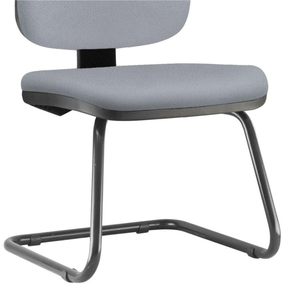 Kit 2 Cadeiras Para Escritório Job Fixa Cinza - 2