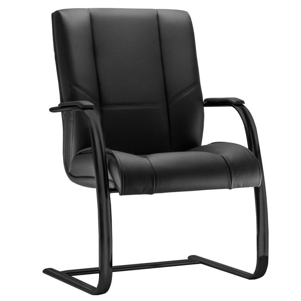 Kit Cadeira De Escritório Com 2 Cadeiras Fixas Preto - 5