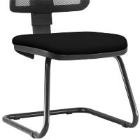 Kit 2 Cadeiras De Escritório Recepção Couro Sintético Preto