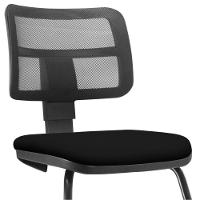 Kit 2 Cadeiras De Escritório Recepção Couro Sintético Preto - 5