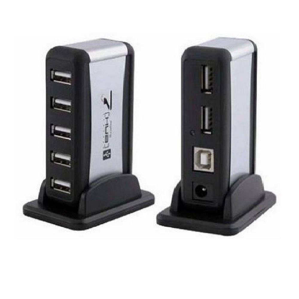 Mini Hub Usb 2.0 com 7 Portas em Torre com Fonte de Alimentação - 2